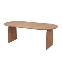 Curved Leg Oval Dining Table – 2 Color Options & 3 Sizes (Natural Wood/Black)