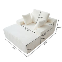 Modular Corduroy Lazy Sofa – Convertible Single Chaise Lounge with Pillows for Living Room/Bedroom
