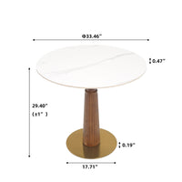 Solid Wood Conversation Table – Multi-Shape & Material Options + Column Base, Light Retro Leisure Table