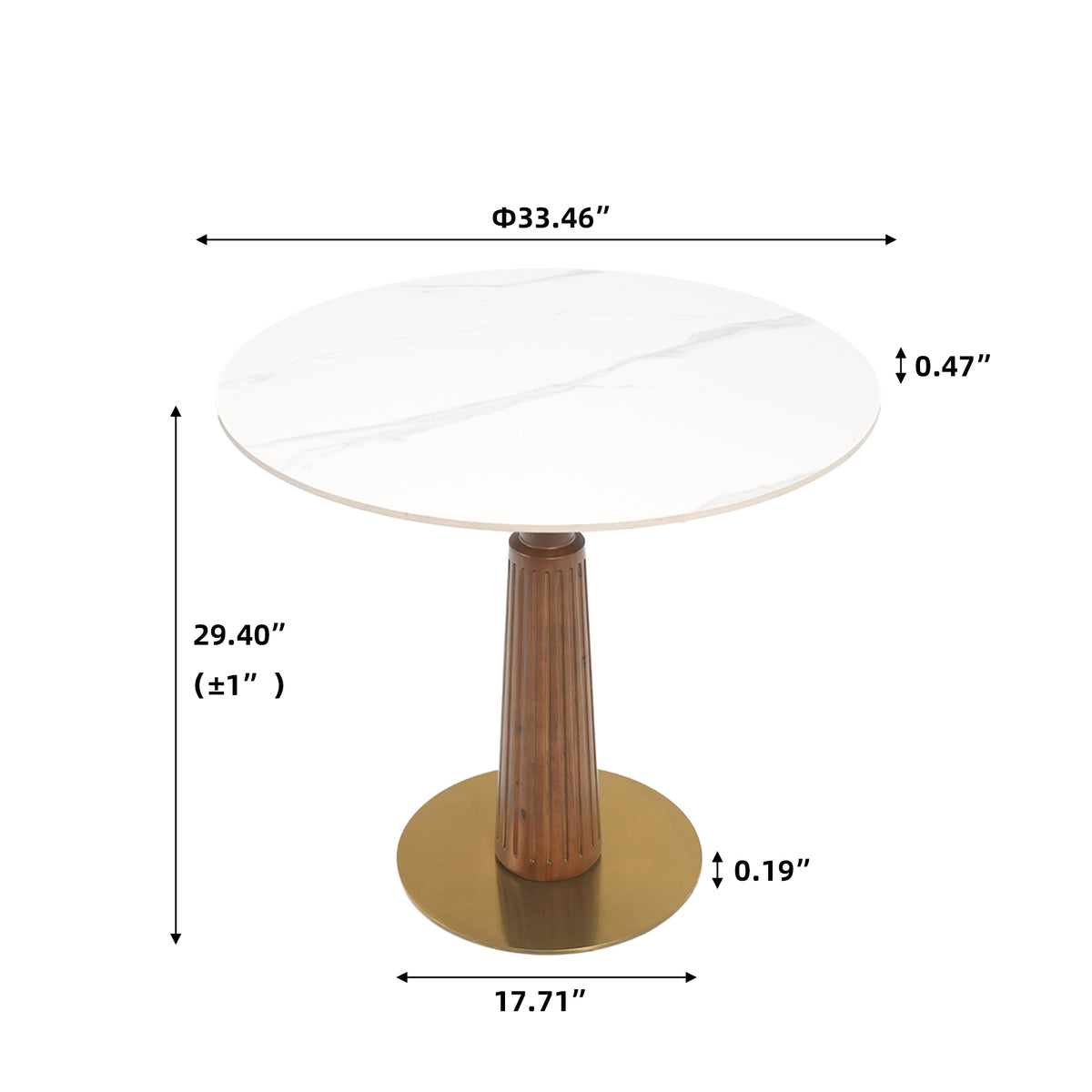 Solid Wood Conversation Table – Multi-Shape & Material Options + Column Base, Light Retro Leisure Table