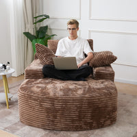 Double Armrest Chaise Lounge Lazy Sofa, Compressed Full Sponge Single Couch, 4 Color Options Corduroy Accent Chair