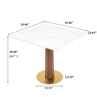Light Luxury Conversation Table – Multi-Shape & Material Options + Column-Pattern Solid Wood Leg, Light Retro Leisure Table