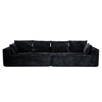 Modern Horizontal-Rib Fabric 4-Seater Sofa – 4-Color Options, Modular Upholstered Sofa for Living Room