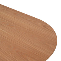 Curved Leg Oval Dining Table – 2 Color Options & 3 Sizes (Natural Wood/Black)