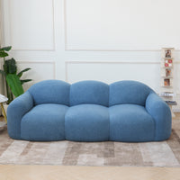 Double Armrest Cloud Sofa, Compressed Pure Sponge Teddy Velvet Couch, 4 Color Options Plush Upholstered Sofa for Living Room
