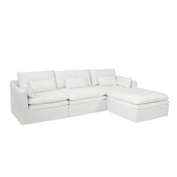 Fully Modular Linen-Look L-Shaped Sectional Sofa with Extra Thick Cushions, Removable Washable Slipcovers Reversible Chaise Couch