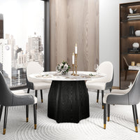 2 Sizes, 3 Tabletop Colors & 2 Leg Colors Round Dining Table – Optional Rotating Lazy Susan