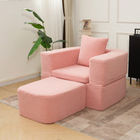 Foldable Sofa Bed, Compressed Pure Sponge Teddy Velvet Floor Couch, 4 Color Options Multi-Functional Sleeper Chair for Living Room Bedroom