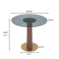 Light Luxury Conversation Table – Multi-Shape & Material Options + Column-Pattern Solid Wood Leg, Light Retro Leisure Table