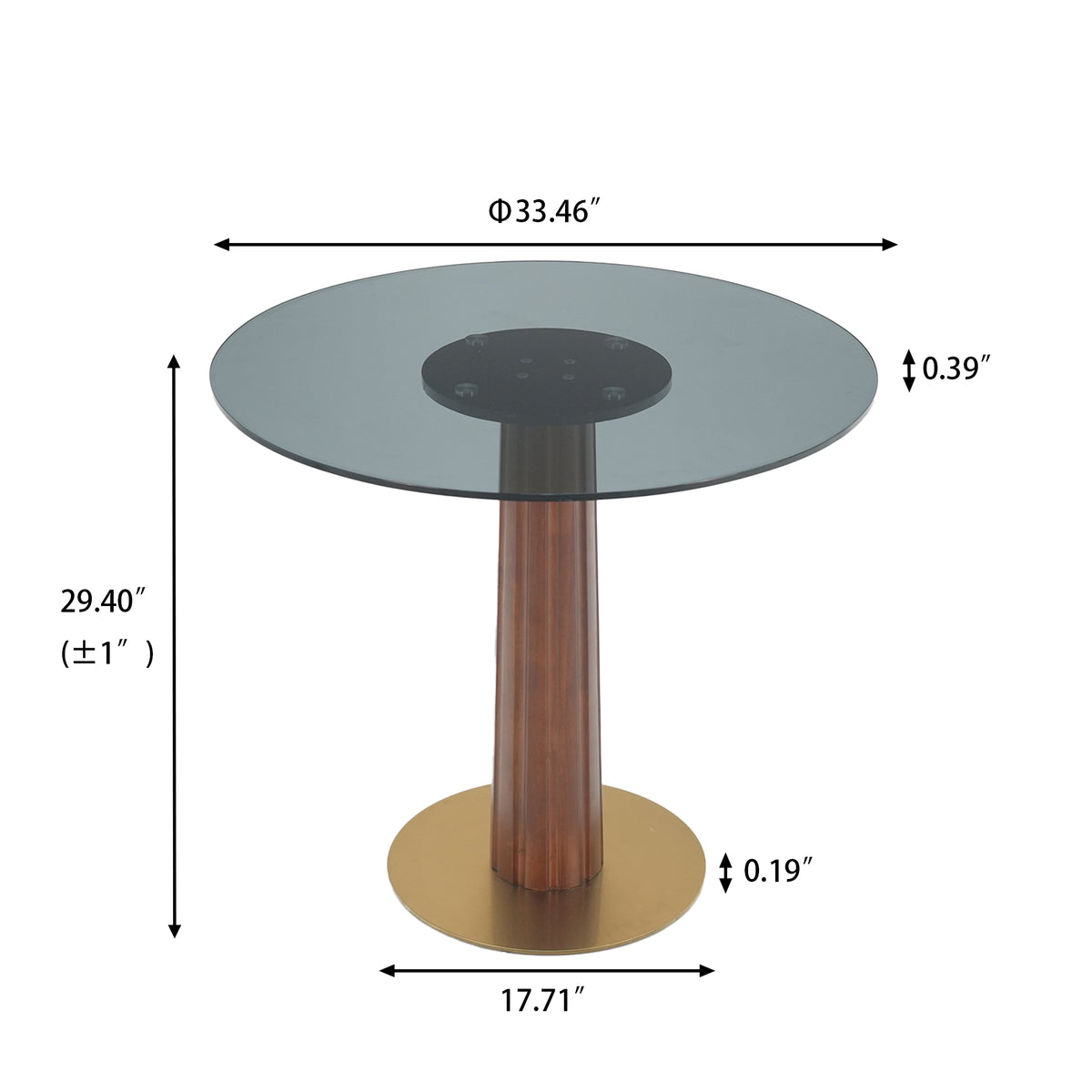 Light Luxury Conversation Table – Multi-Shape & Material Options + Column-Pattern Solid Wood Leg, Light Retro Leisure Table