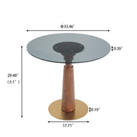 Solid Wood Conversation Table – Multi-Shape & Material Options + Column Base, Light Retro Leisure Table