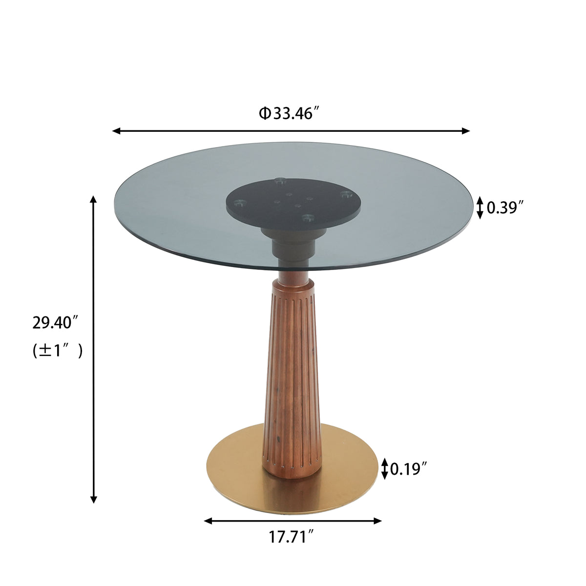 Solid Wood Conversation Table – Multi-Shape & Material Options + Column Base, Light Retro Leisure Table