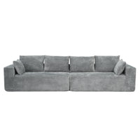 Modern Horizontal-Rib Fabric 4-Seater Sofa – 4-Color Options, Modular Upholstered Sofa for Living Room