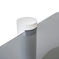 Two-Tier Coffee Table with Glass & Artificial Marble Tops, 2 Color Options (Bronze/White)