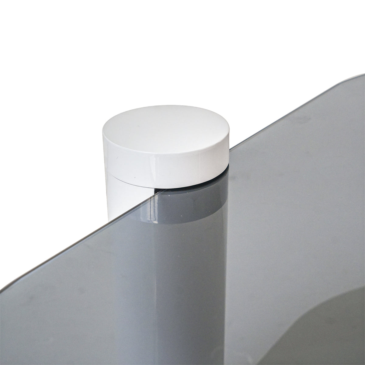 Two-Tier Coffee Table with Glass & Artificial Marble Tops, 2 Color Options (Bronze/White)