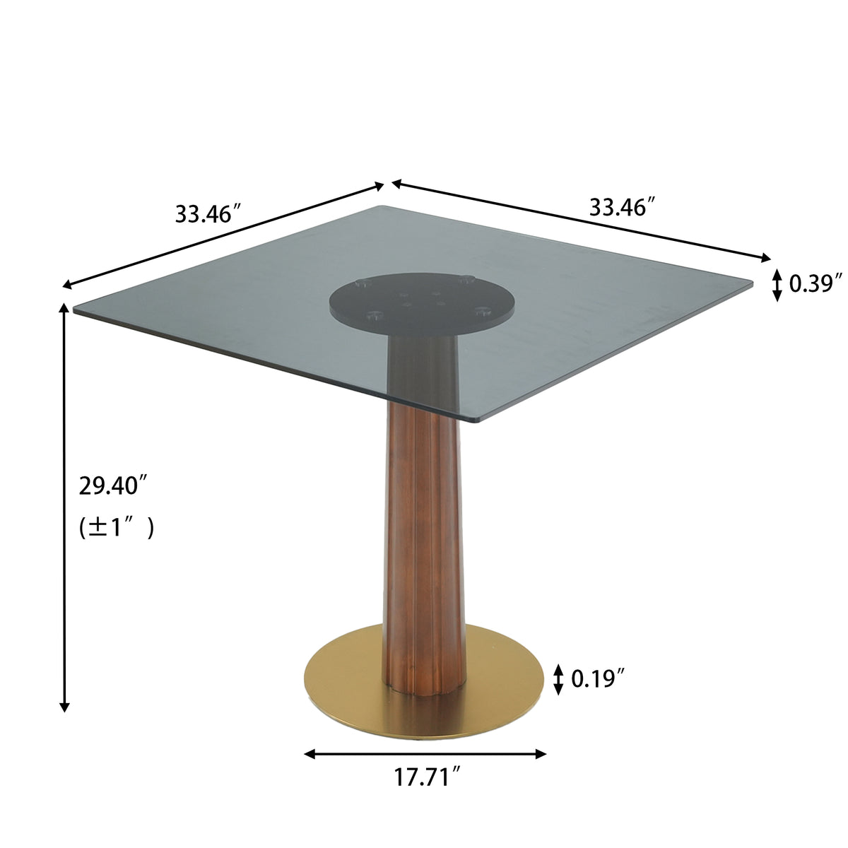 Light Luxury Conversation Table – Multi-Shape & Material Options + Column-Pattern Solid Wood Leg, Light Retro Leisure Table