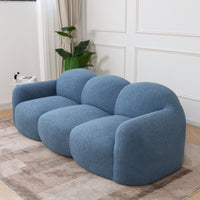 Double Armrest Cloud Sofa, Compressed Pure Sponge Teddy Velvet Couch, 4 Color Options Plush Upholstered Sofa for Living Room