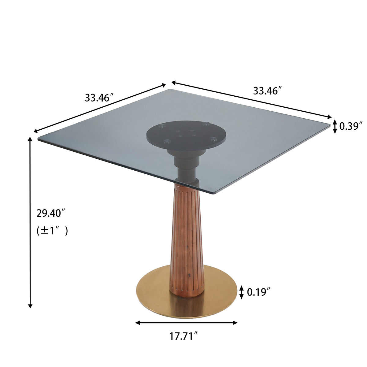 Solid Wood Conversation Table – Multi-Shape & Material Options + Column Base, Light Retro Leisure Table