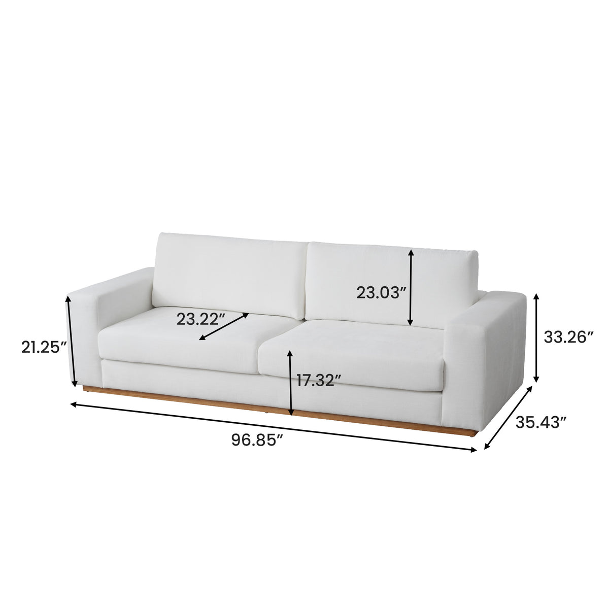 Minimalist Modern Sherpa Sectional Loveseat