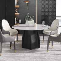 2 Sizes, 3 Tabletop Colors & 2 Leg Colors Round Dining Table – Optional Rotating Lazy Susan