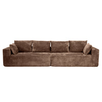 Modern Horizontal-Rib Fabric 4-Seater Sofa – 4-Color Options, Modular Upholstered Sofa for Living Room