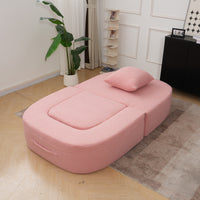 Foldable Sofa Bed, Compressed Pure Sponge Teddy Velvet Floor Couch, 4 Color Options Multi-Functional Sleeper Chair for Living Room Bedroom
