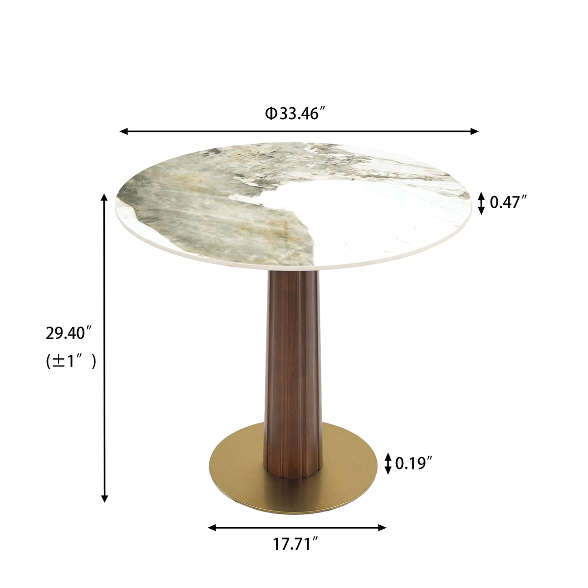Light Luxury Conversation Table – Multi-Shape & Material Options + Column-Pattern Solid Wood Leg, Light Retro Leisure Table