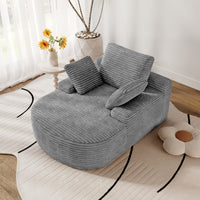 Double Armrest Chaise Lounge Lazy Sofa, Compressed Full Sponge Single Couch, 4 Color Options Corduroy Accent Chair