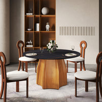 2 Sizes, 3 Tabletop Colors & 2 Leg Colors Round Dining Table – Optional Rotating Lazy Susan