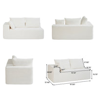 Modern Horizontal-Rib Fabric 4-Seater Sofa – 4-Color Options, Modular Upholstered Sofa for Living Room