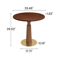 Solid Wood Conversation Table – Multi-Shape & Material Options + Column Base, Light Retro Leisure Table