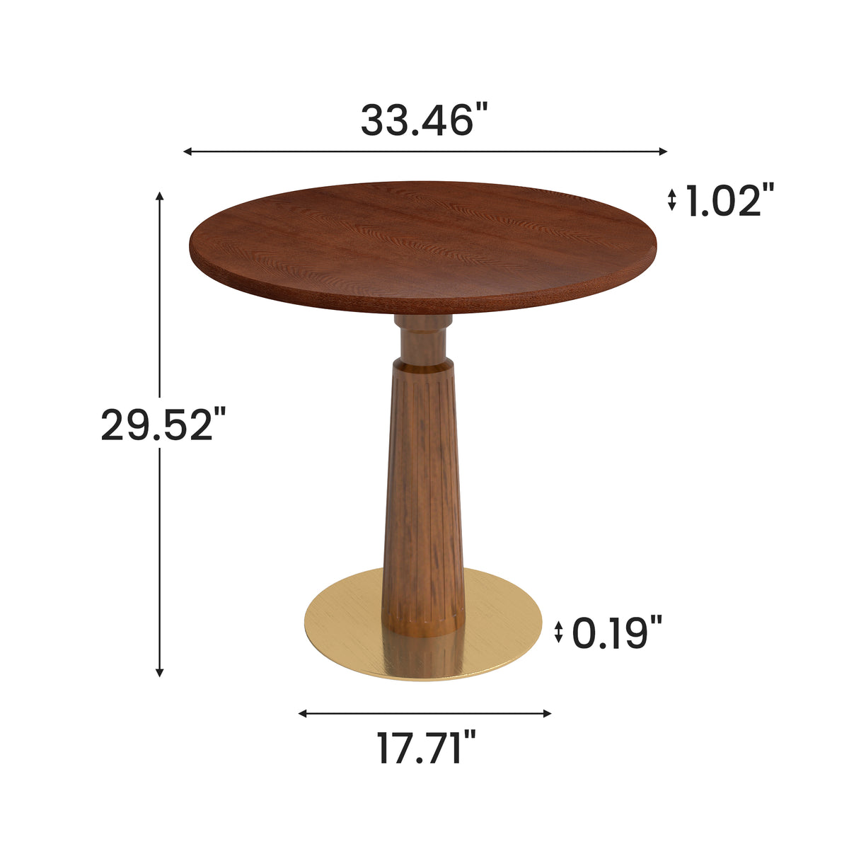 Solid Wood Conversation Table – Multi-Shape & Material Options + Column Base, Light Retro Leisure Table