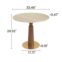 Solid Wood Conversation Table – Multi-Shape & Material Options + Column Base, Light Retro Leisure Table