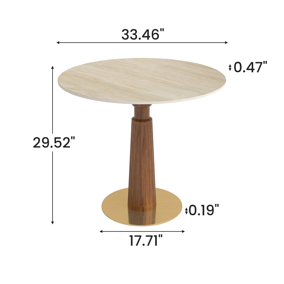 Solid Wood Conversation Table – Multi-Shape & Material Options + Column Base, Light Retro Leisure Table
