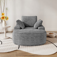 Double Armrest Chaise Lounge Lazy Sofa, Compressed Full Sponge Single Couch, 4 Color Options Corduroy Accent Chair