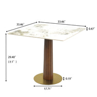 Light Luxury Conversation Table – Multi-Shape & Material Options + Column-Pattern Solid Wood Leg, Light Retro Leisure Table