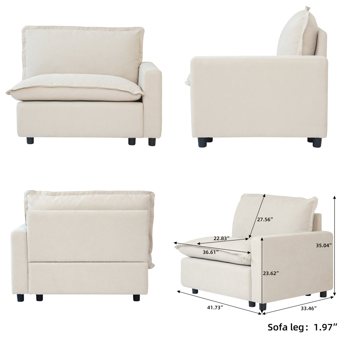 Solid Wood Frame L-Shaped Linen Sectional Sofa with Functional Recliner, Wireless Charging, Zero Gravity Recline & Seat Heating, 3 Color Options