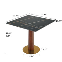 Light Luxury Conversation Table – Multi-Shape & Material Options + Column-Pattern Solid Wood Leg, Light Retro Leisure Table
