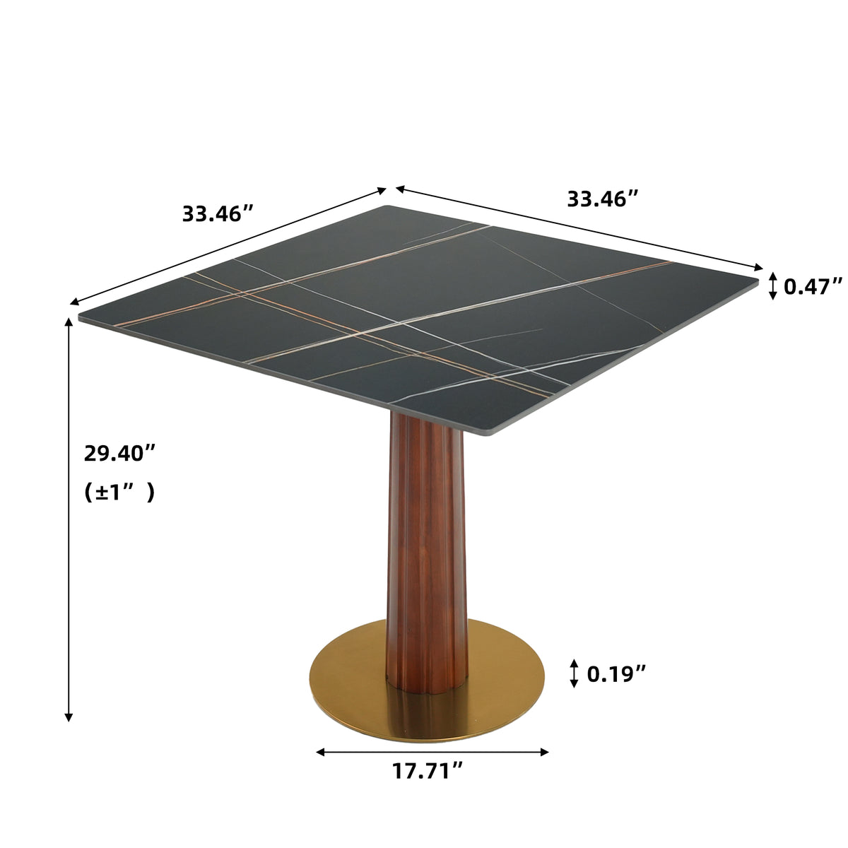Light Luxury Conversation Table – Multi-Shape & Material Options + Column-Pattern Solid Wood Leg, Light Retro Leisure Table