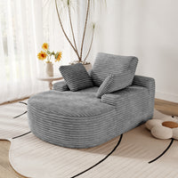 Double Armrest Chaise Lounge Lazy Sofa, Compressed Full Sponge Single Couch, 4 Color Options Corduroy Accent Chair