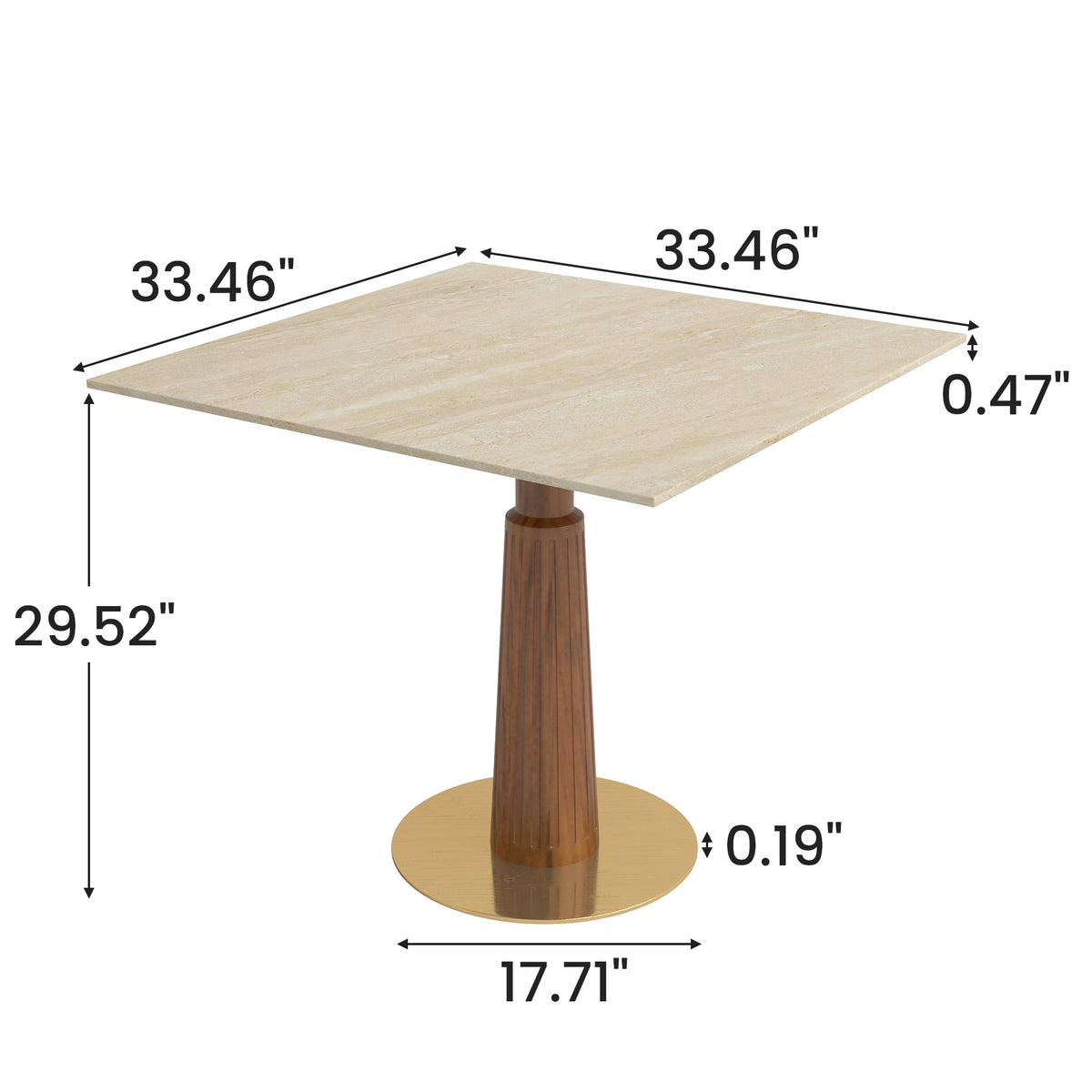 Solid Wood Conversation Table – Multi-Shape & Material Options + Column Base, Light Retro Leisure Table