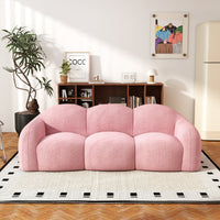 Double Armrest Cloud Sofa, Compressed Pure Sponge Teddy Velvet Couch, 4 Color Options Plush Upholstered Sofa for Living Room