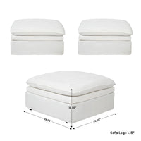 Fully Modular Linen-Look L-Shaped Sectional Sofa with Extra Thick Cushions, Removable Washable Slipcovers Reversible Chaise Couch