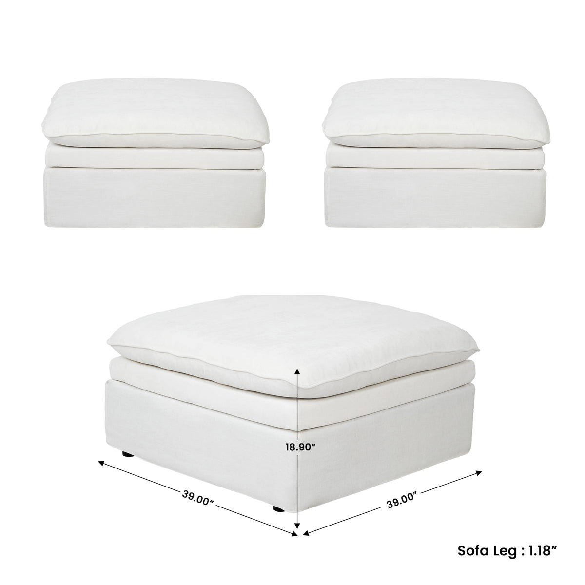 Fully Modular Linen-Look L-Shaped Sectional Sofa with Extra Thick Cushions, Removable Washable Slipcovers Reversible Chaise Couch
