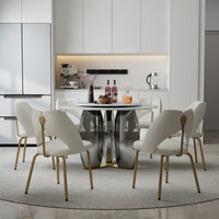 Mirrored Base Round Dining Table – 2 Color/Size Marble Tabletop Options, Optional Lazy Susan