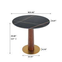 Light Luxury Conversation Table – Multi-Shape & Material Options + Column-Pattern Solid Wood Leg, Light Retro Leisure Table