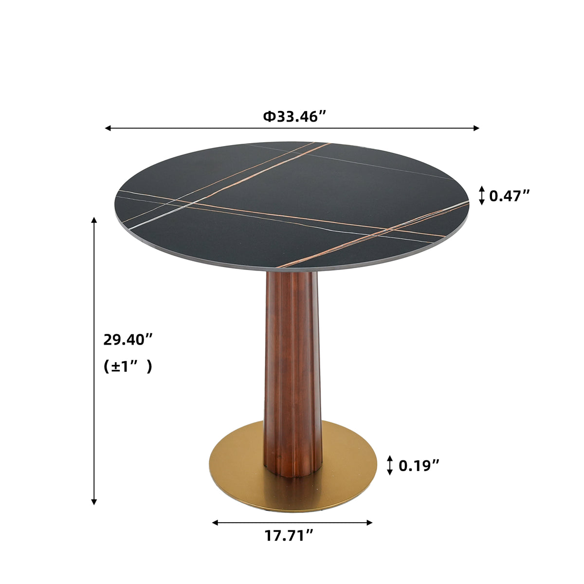 Light Luxury Conversation Table – Multi-Shape & Material Options + Column-Pattern Solid Wood Leg, Light Retro Leisure Table