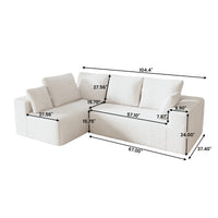 Modern Horizontal-Rib Fabric 4-Seater Sofa – 4-Color Options, Modular Upholstered Sofa for Living Room