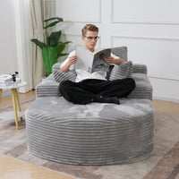 Double Armrest Chaise Lounge Lazy Sofa, Compressed Full Sponge Single Couch, 4 Color Options Corduroy Accent Chair