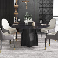 2 Sizes, 3 Tabletop Colors & 2 Leg Colors Round Dining Table – Optional Rotating Lazy Susan